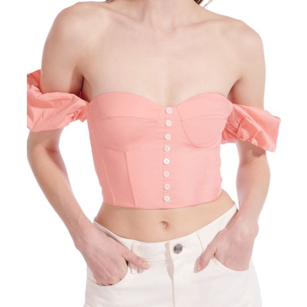 Staud Bustier Top Bouvier Off-The-Shoulder